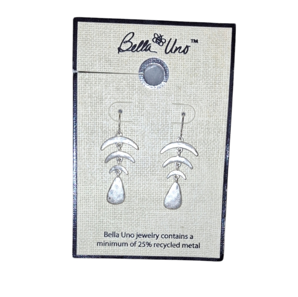 Nwt Bella Uno dangle silvertone earrings kohl's orig. $35.00